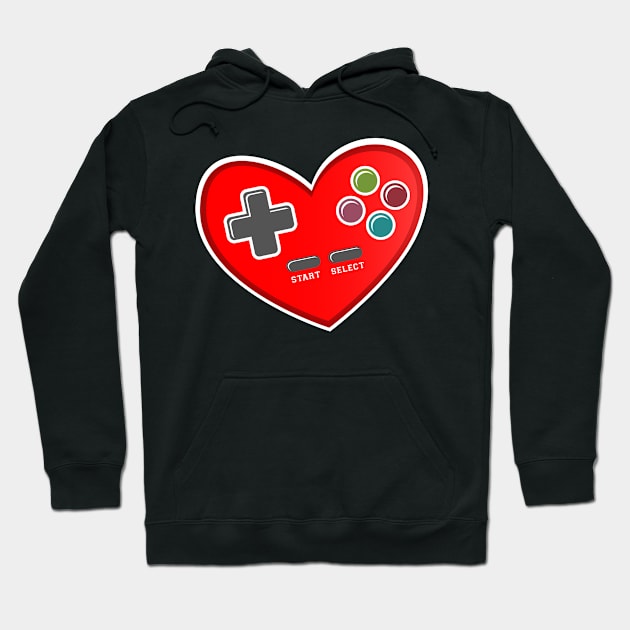 Video Game Controller Heart Shape Hoodie by RobomShop